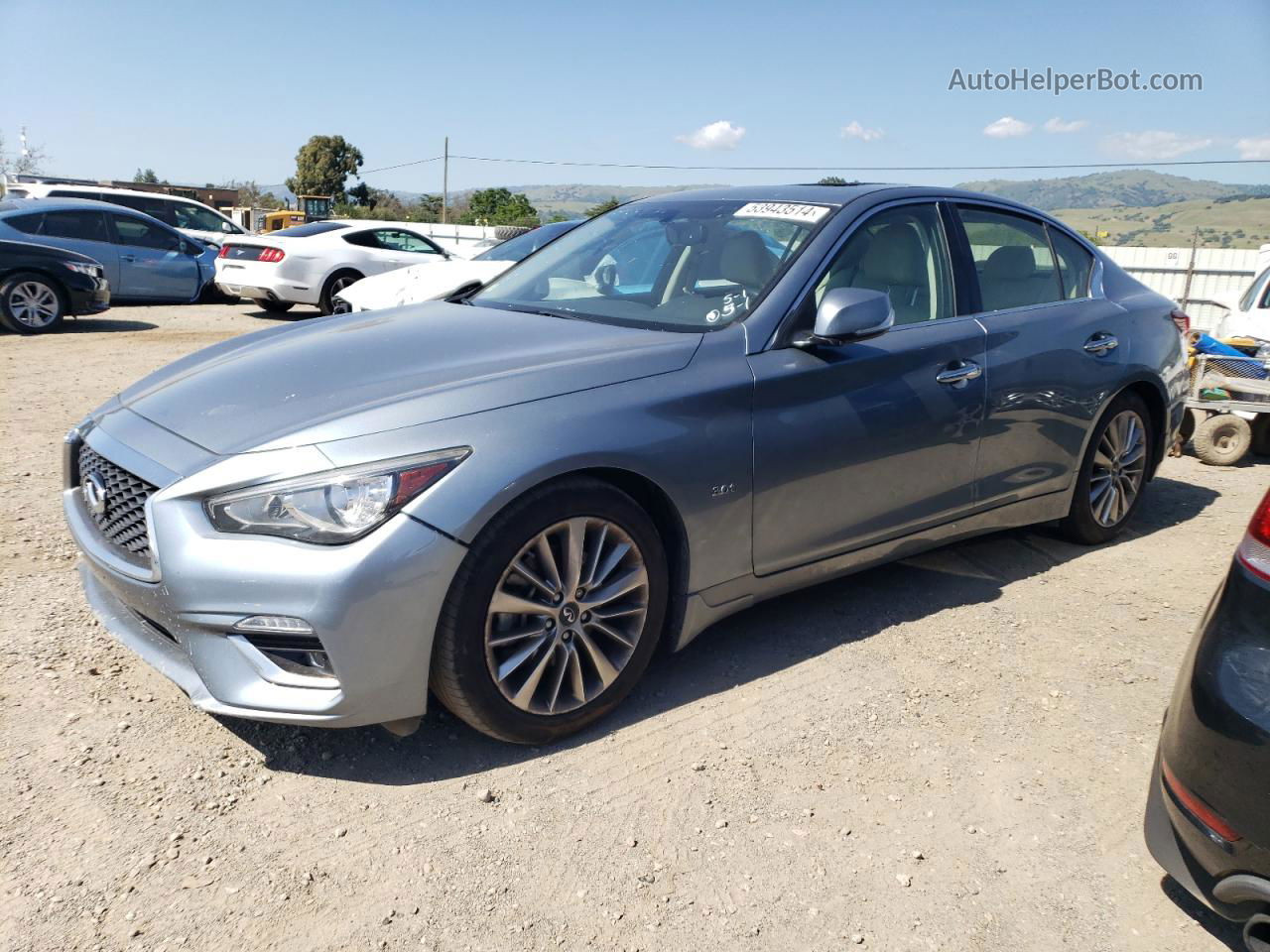 2018 Infiniti Q50 Luxe Синий vin: JN1EV7AP6JM362813