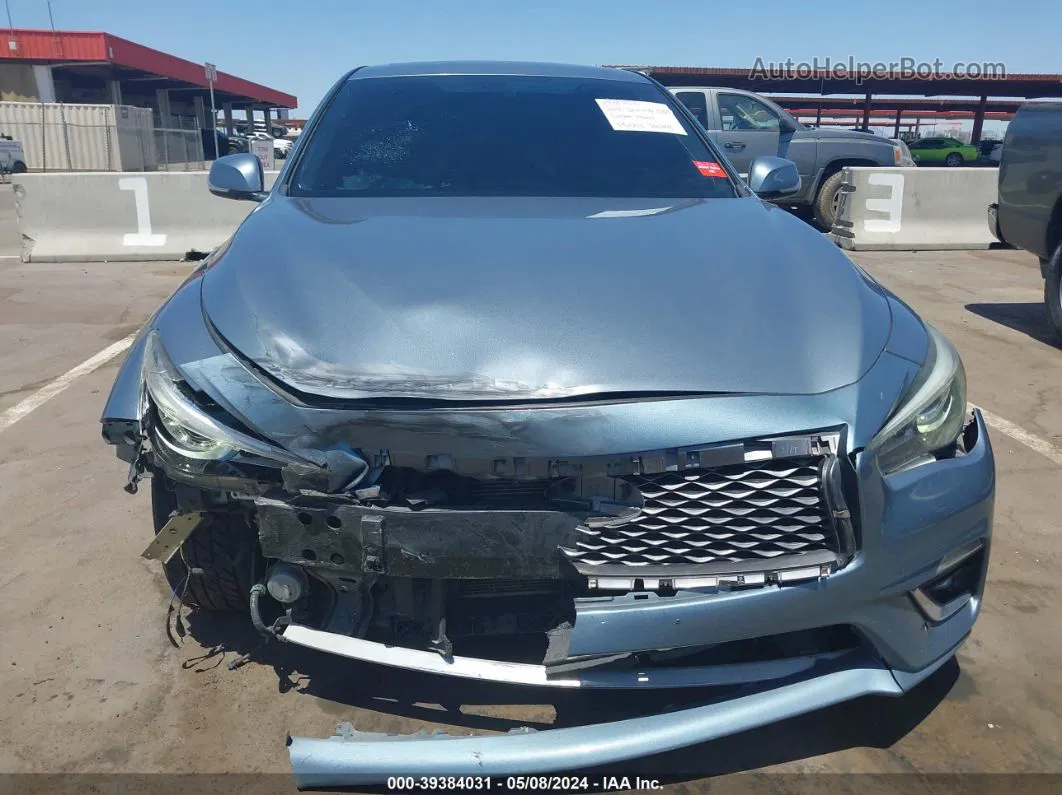 2018 Infiniti Q50 3.0t Luxe Light Blue vin: JN1EV7AP6JM590293