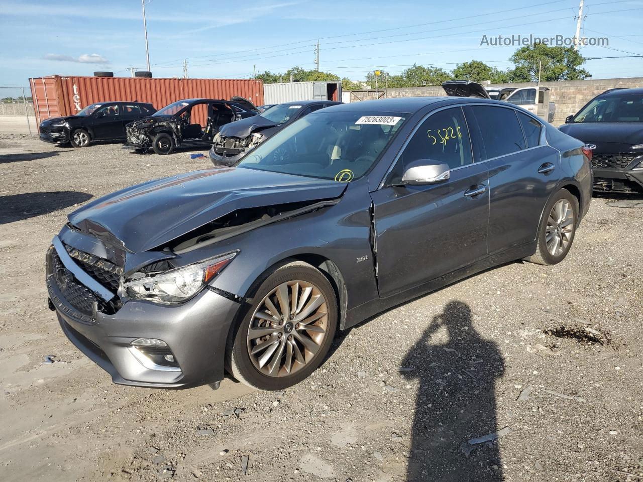 2019 Infiniti Q50 Luxe Серый vin: JN1EV7AP6KM510699