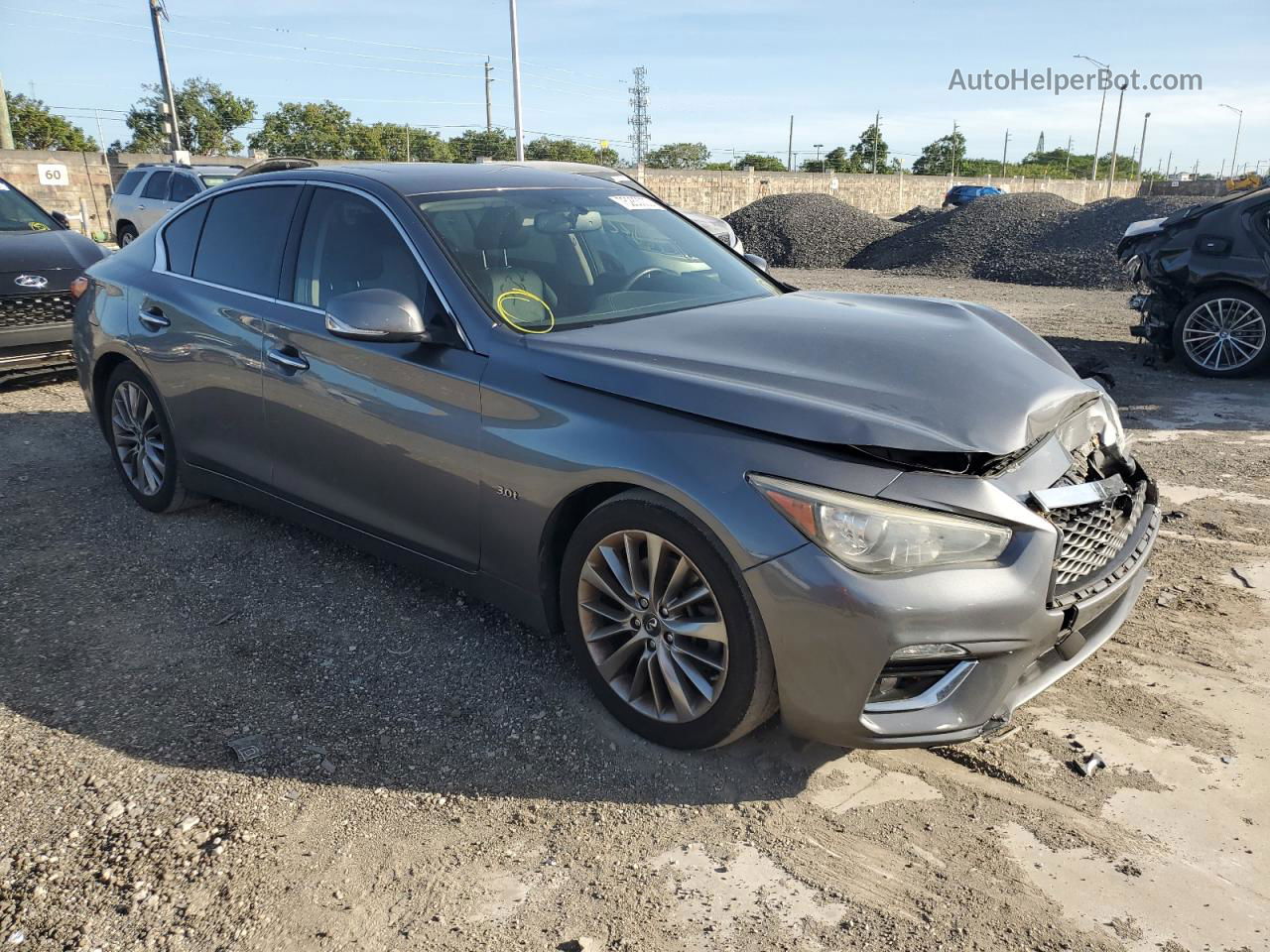 2019 Infiniti Q50 Luxe Серый vin: JN1EV7AP6KM510699