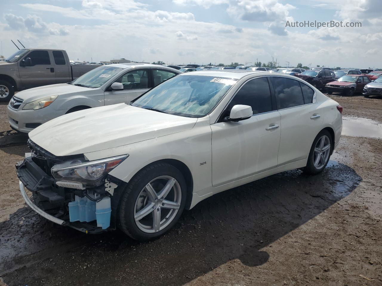 2019 Infiniti Q50 Luxe White vin: JN1EV7AP6KM513747