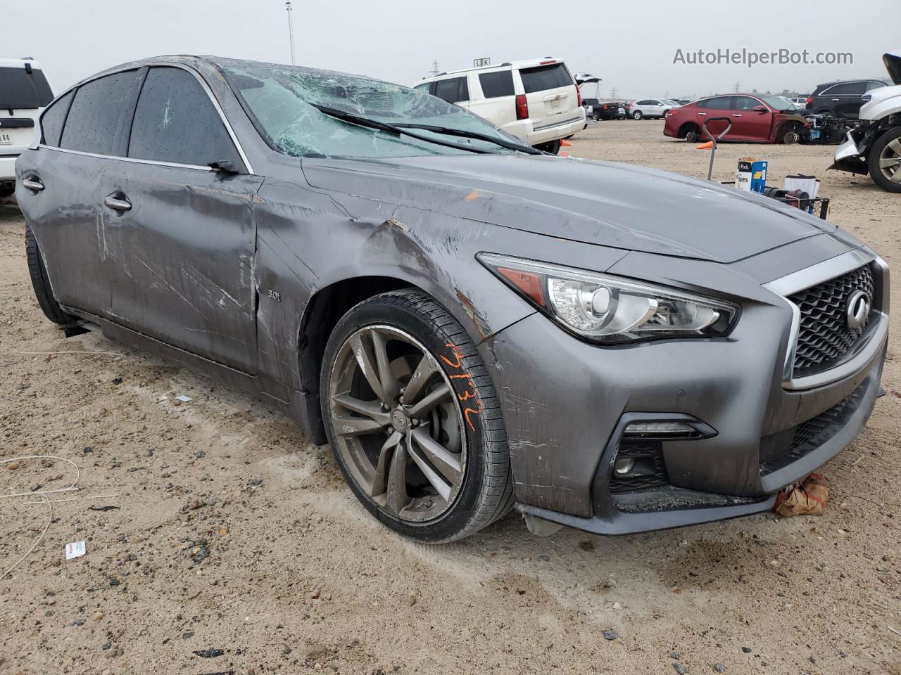 2019 Infiniti Q50 Luxe Gray vin: JN1EV7AP6KM540639