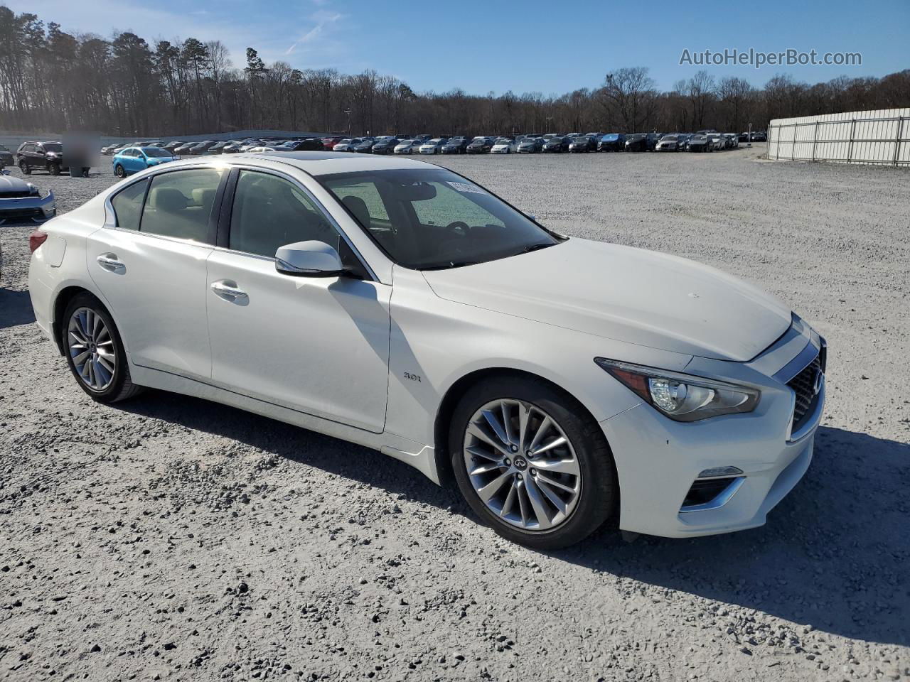 2018 Infiniti Q50 Luxe White vin: JN1EV7AP7JM358253