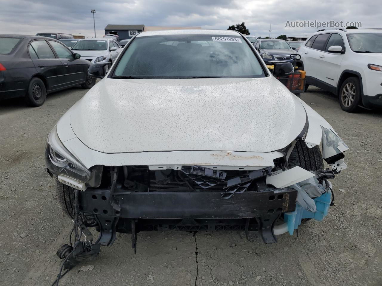 2018 Infiniti Q50 Luxe White vin: JN1EV7AP7JM362447