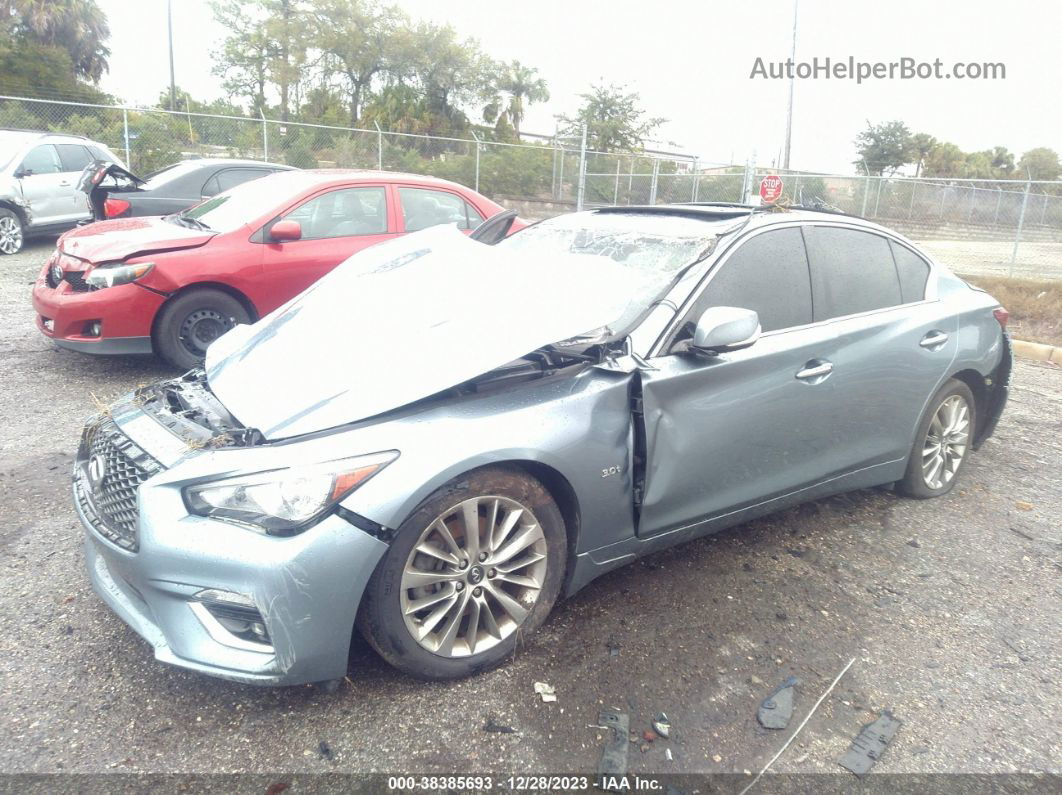 2019 Infiniti Q50 3.0t Luxe Light Blue vin: JN1EV7AP7KM510484