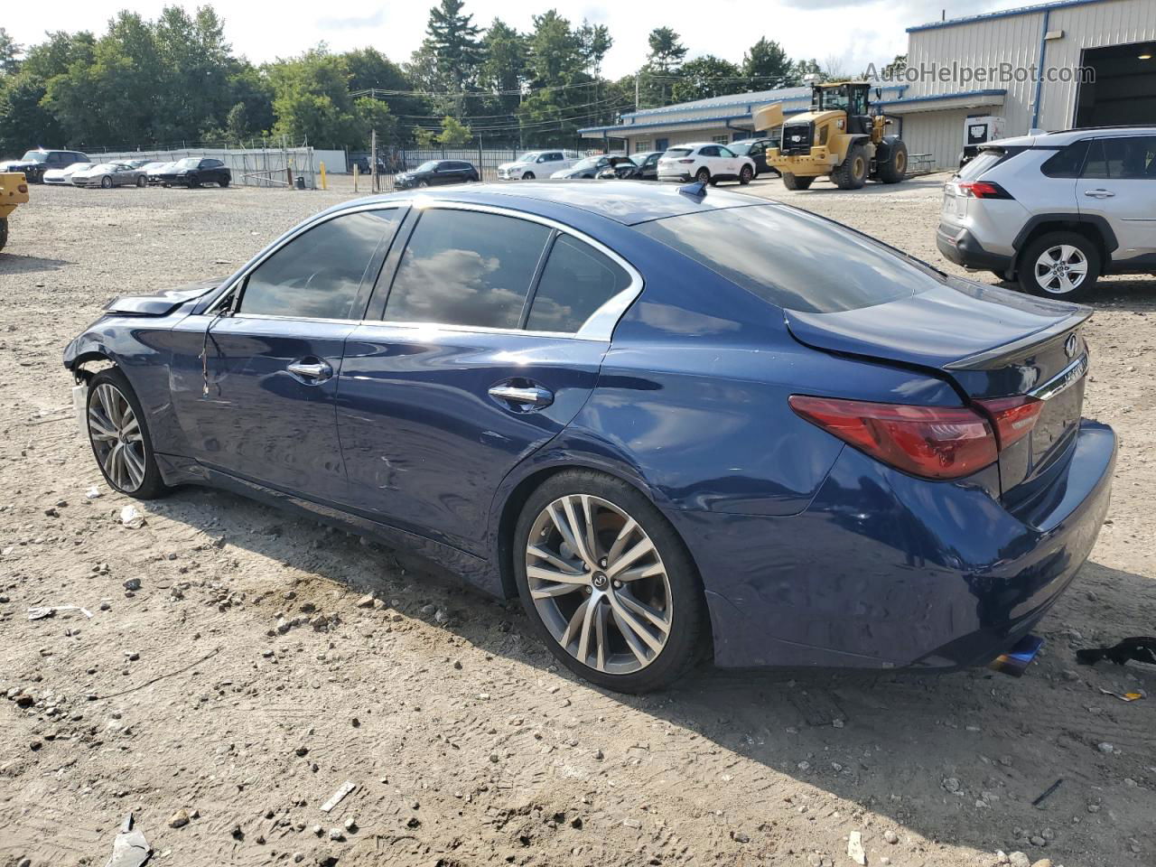 2019 Infiniti Q50 Luxe Синий vin: JN1EV7AP7KM513501