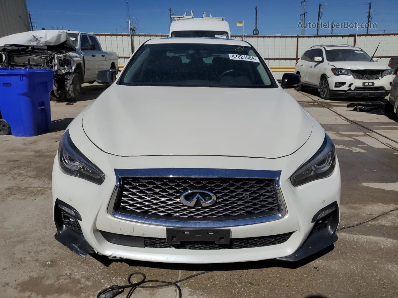 2019 Infiniti Q50 Luxe White vin: JN1EV7AP7KM514843