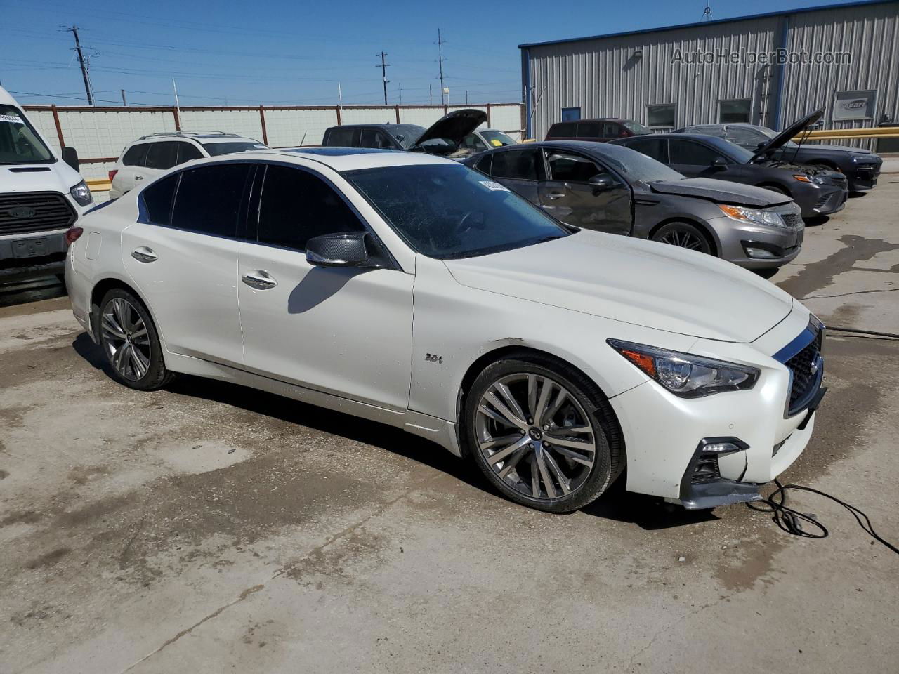 2019 Infiniti Q50 Luxe White vin: JN1EV7AP7KM514843