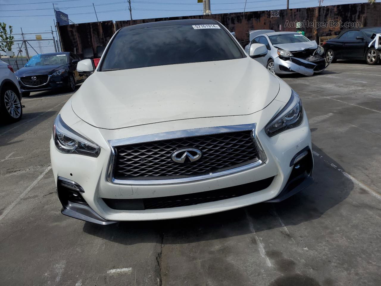 2019 Infiniti Q50 Luxe White vin: JN1EV7AP7KM515619