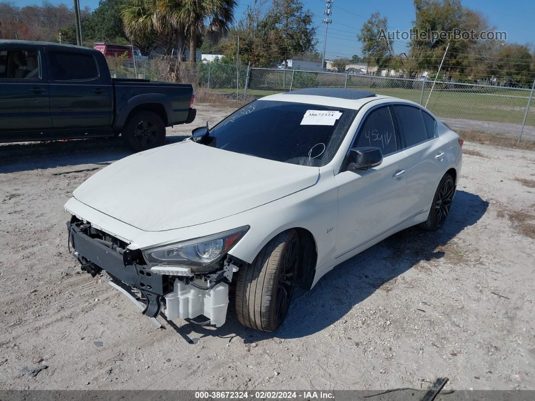 2019 Infiniti Q50 3.0t Luxe White vin: JN1EV7AP7KM516348