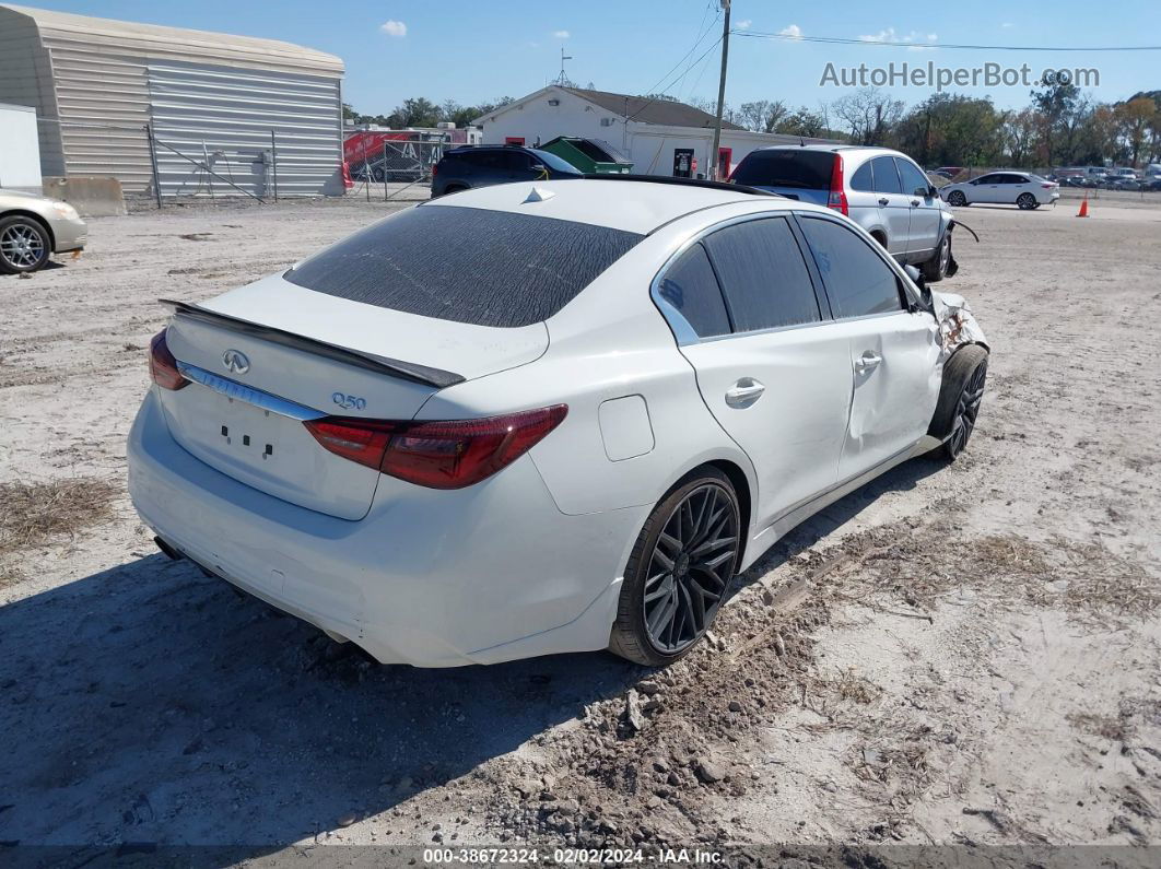 2019 Infiniti Q50 3.0t Luxe White vin: JN1EV7AP7KM516348