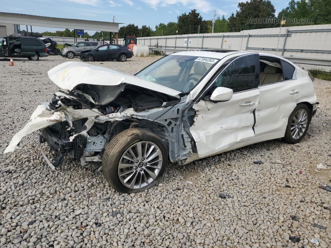 2019 Infiniti Q50 Luxe Белый vin: JN1EV7AP7KM518178