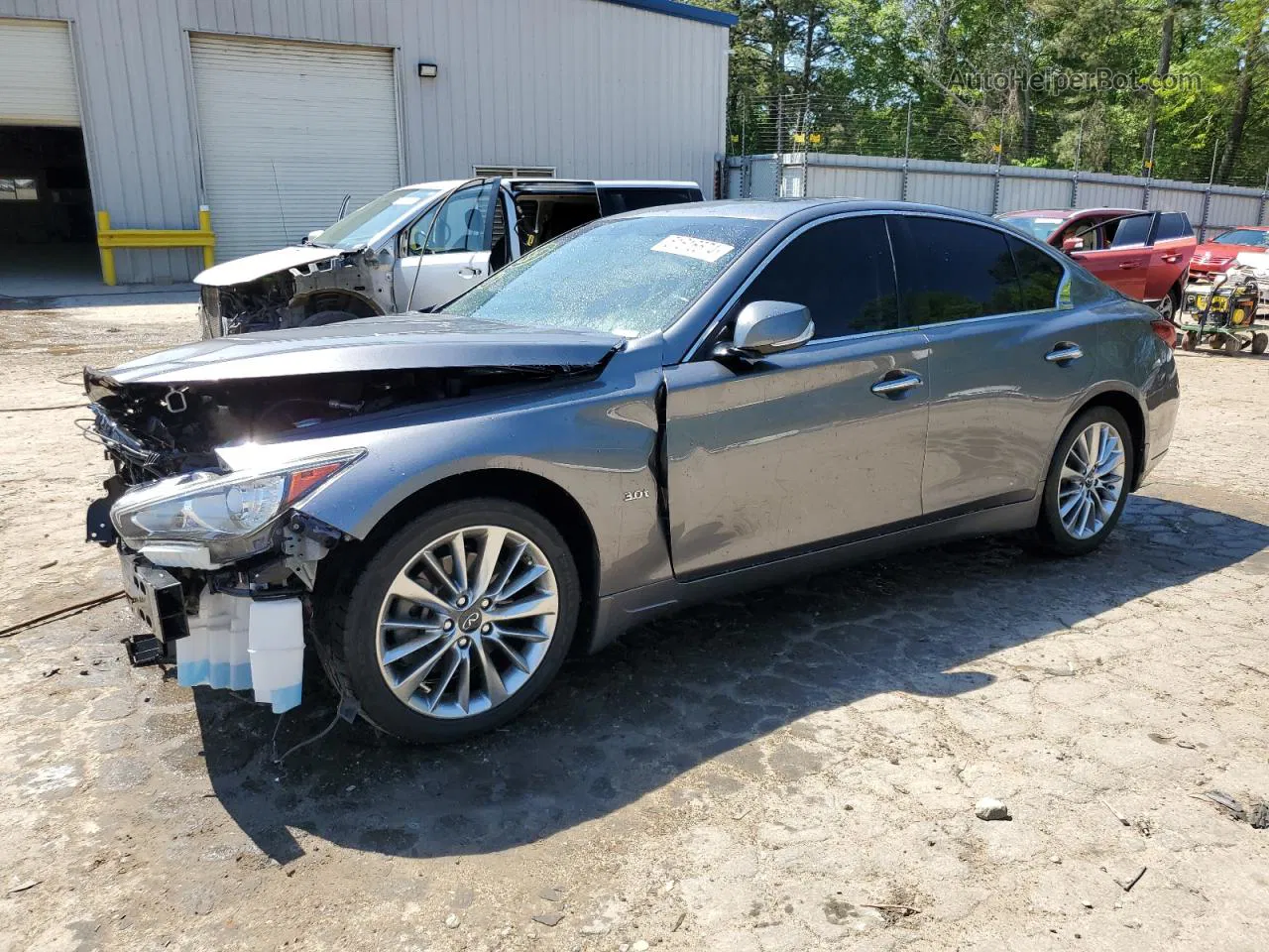 2019 Infiniti Q50 Luxe Серый vin: JN1EV7AP7KM518360