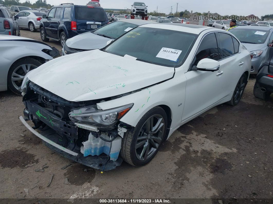 2019 Infiniti Q50 3.0t Signature Edition White vin: JN1EV7AP7KM542206