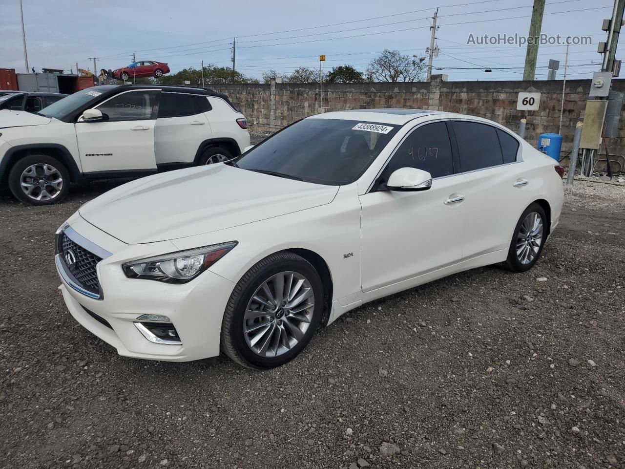 2019 Infiniti Q50 Luxe Белый vin: JN1EV7AP7KM542920