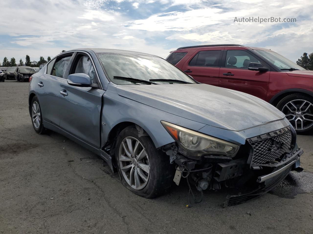 2016 Infiniti Q50 Premium Синий vin: JN1EV7AP8GM305943