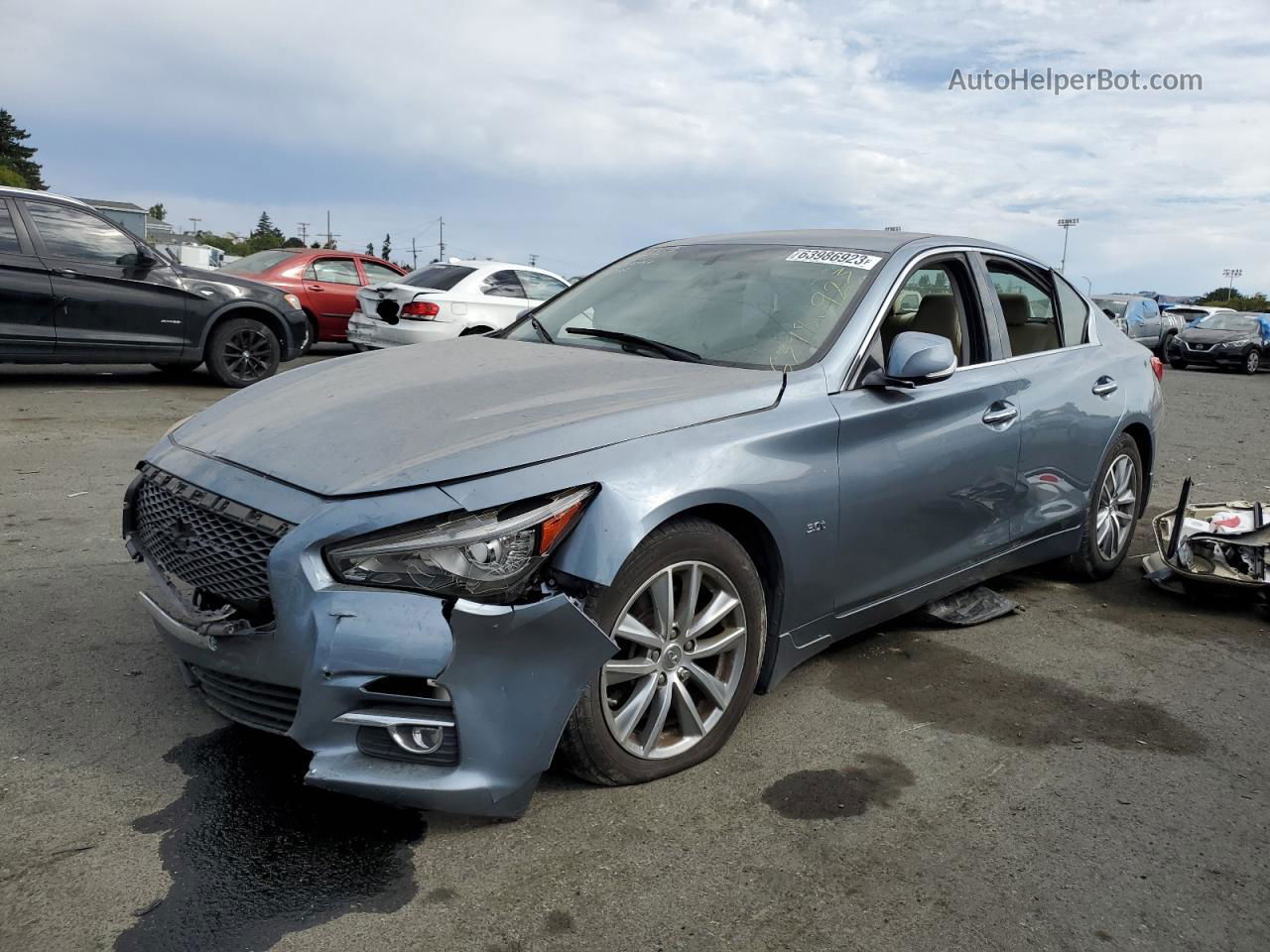 2016 Infiniti Q50 Premium Синий vin: JN1EV7AP8GM305943