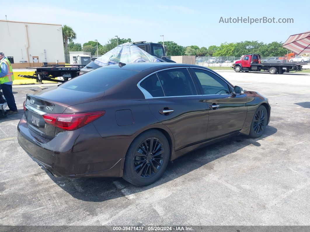 2018 Infiniti Q50 3.0t Luxe Brown vin: JN1EV7AP8JM350632