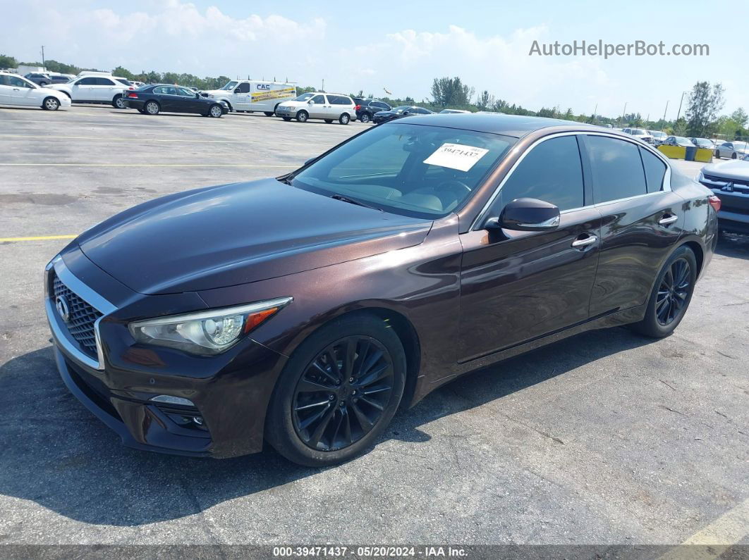 2018 Infiniti Q50 3.0t Luxe Brown vin: JN1EV7AP8JM350632