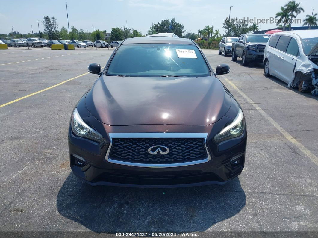 2018 Infiniti Q50 3.0t Luxe Brown vin: JN1EV7AP8JM350632