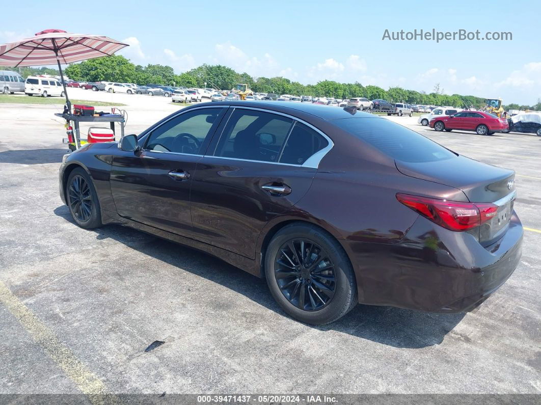 2018 Infiniti Q50 3.0t Luxe Brown vin: JN1EV7AP8JM350632