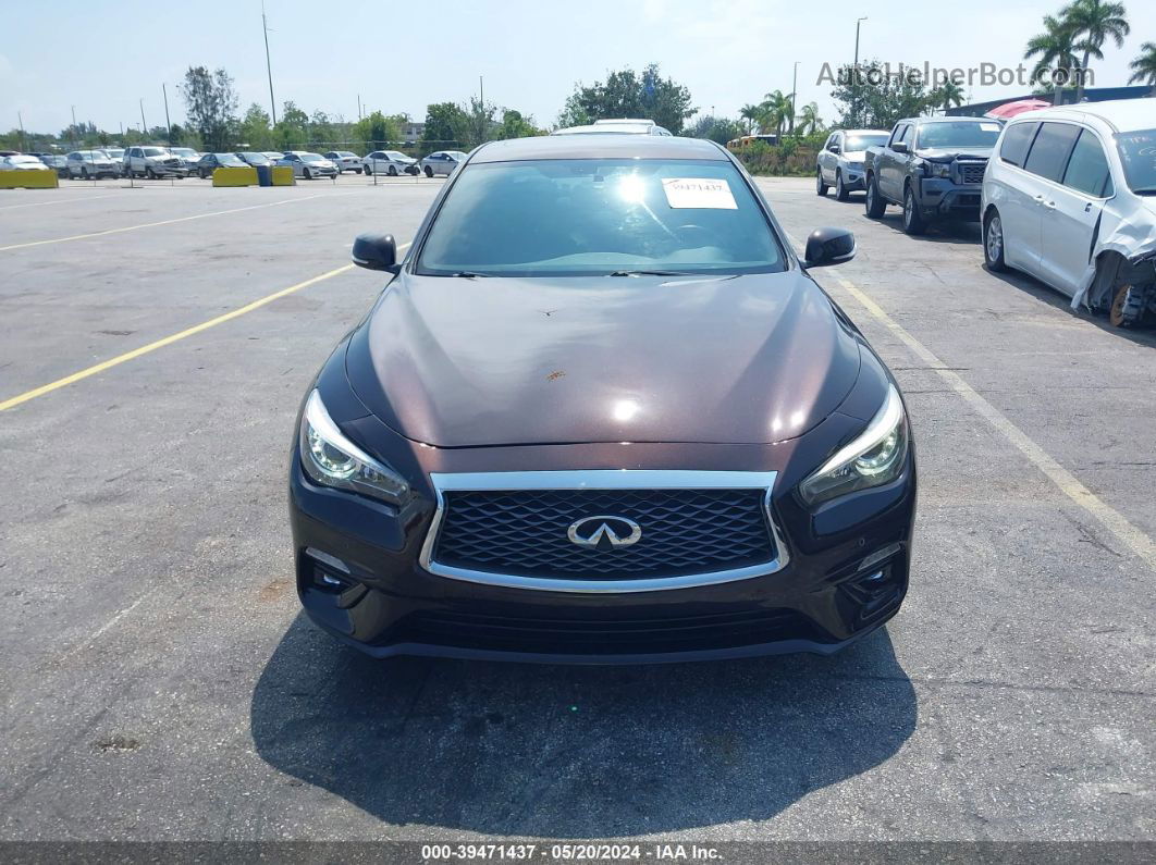 2018 Infiniti Q50 3.0t Luxe Brown vin: JN1EV7AP8JM350632