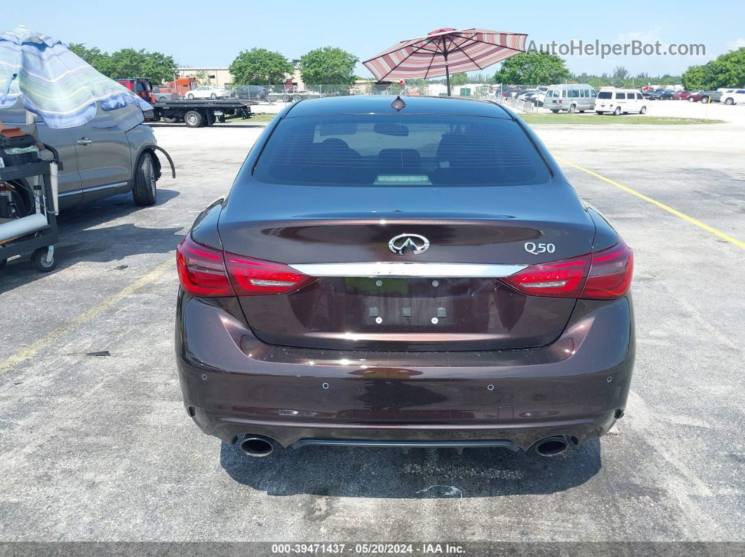 2018 Infiniti Q50 3.0t Luxe Brown vin: JN1EV7AP8JM350632