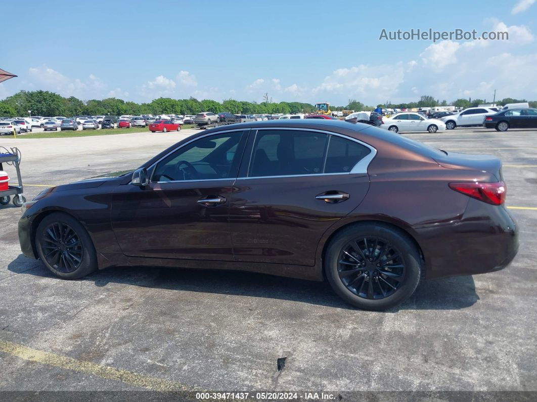 2018 Infiniti Q50 3.0t Luxe Brown vin: JN1EV7AP8JM350632