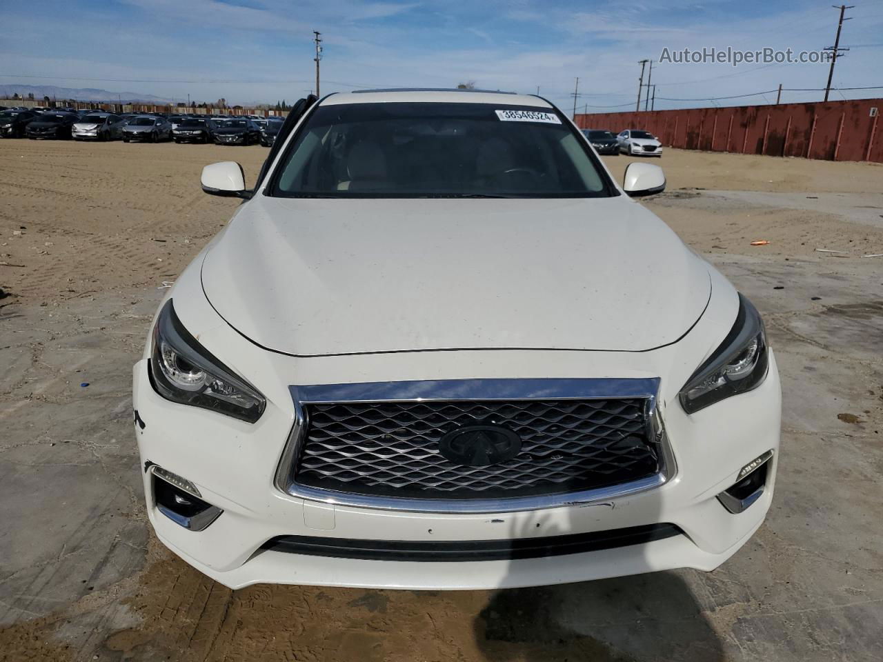 2018 Infiniti Q50 Luxe White vin: JN1EV7AP8JM356687