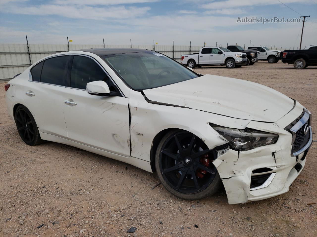 2018 Infiniti Q50 Luxe White vin: JN1EV7AP8JM359928