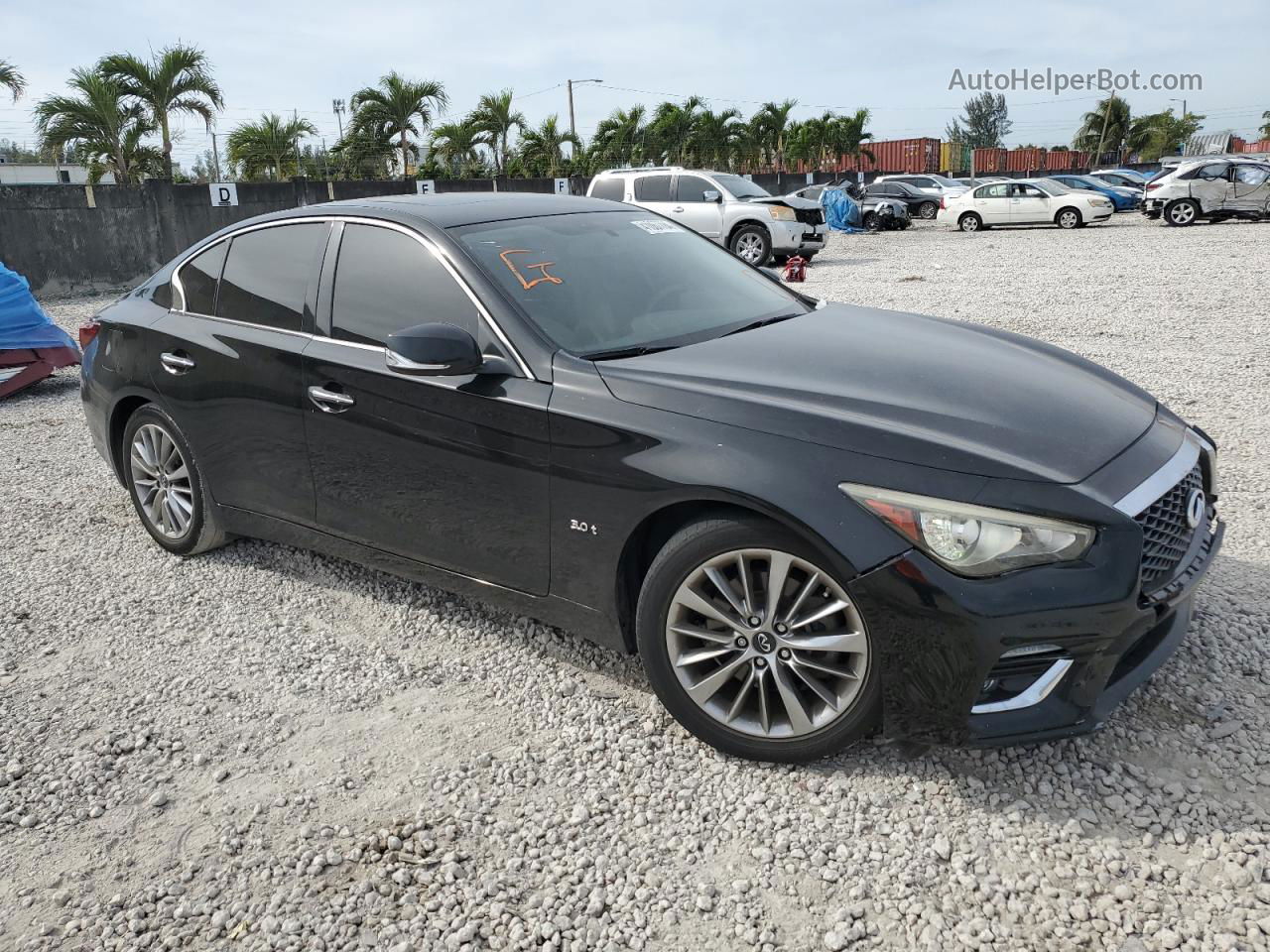 2018 Infiniti Q50 Luxe Черный vin: JN1EV7AP8JM360125