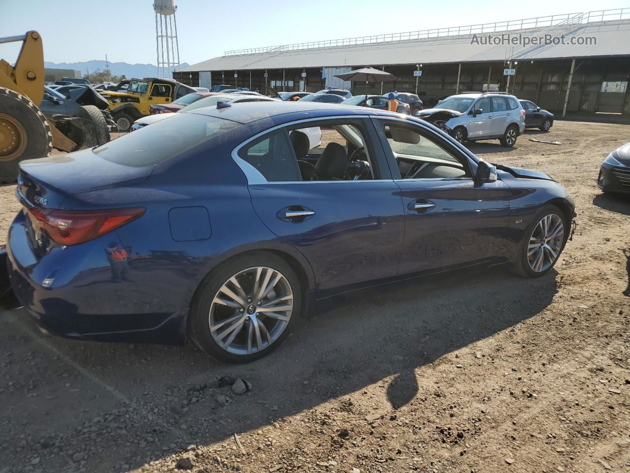 2018 Infiniti Q50 Luxe Синий vin: JN1EV7AP8JM360237