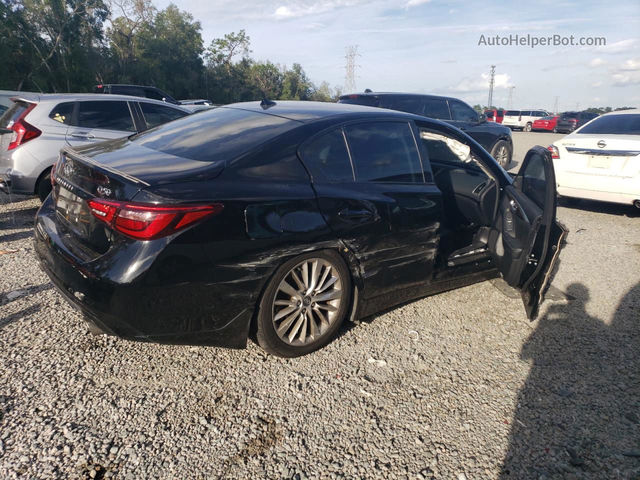 2019 Infiniti Q50 Luxe Черный vin: JN1EV7AP8KM513328