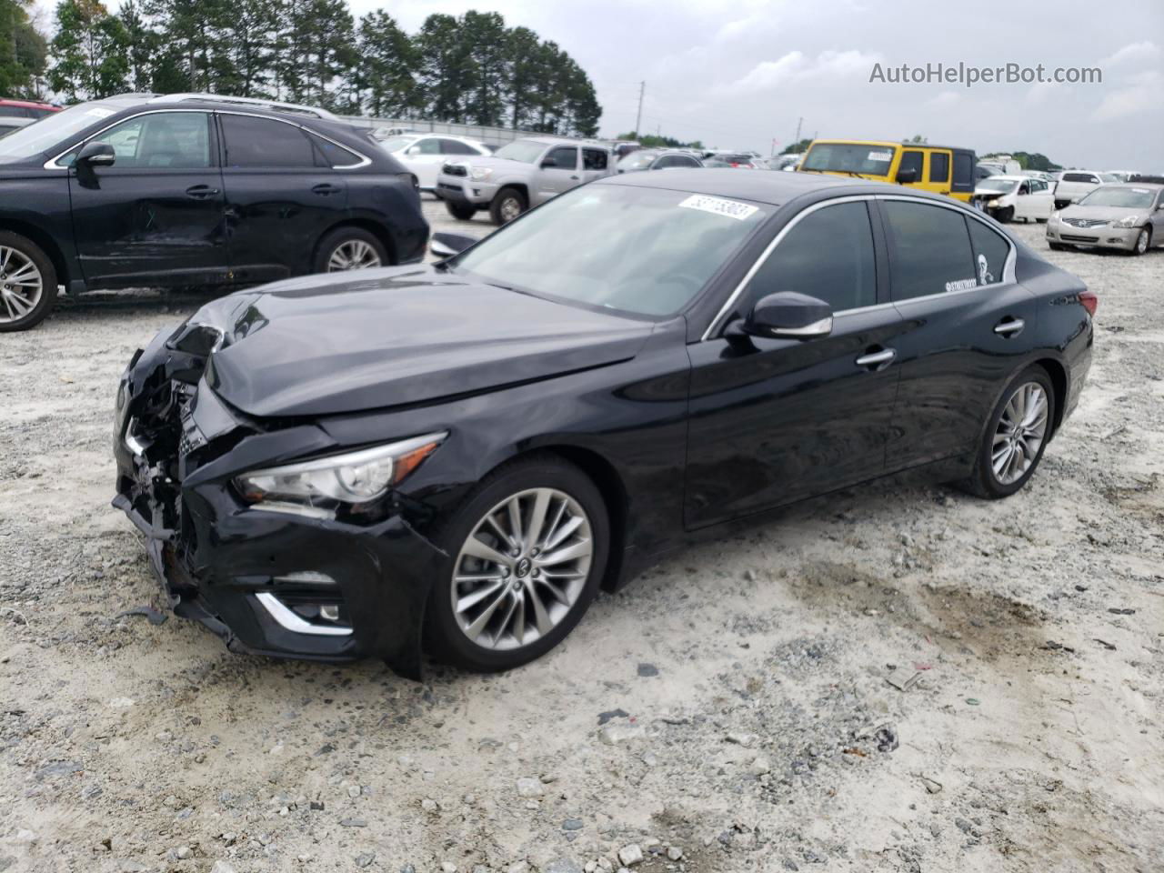 2019 Infiniti Q50 Luxe Черный vin: JN1EV7AP8KM542425