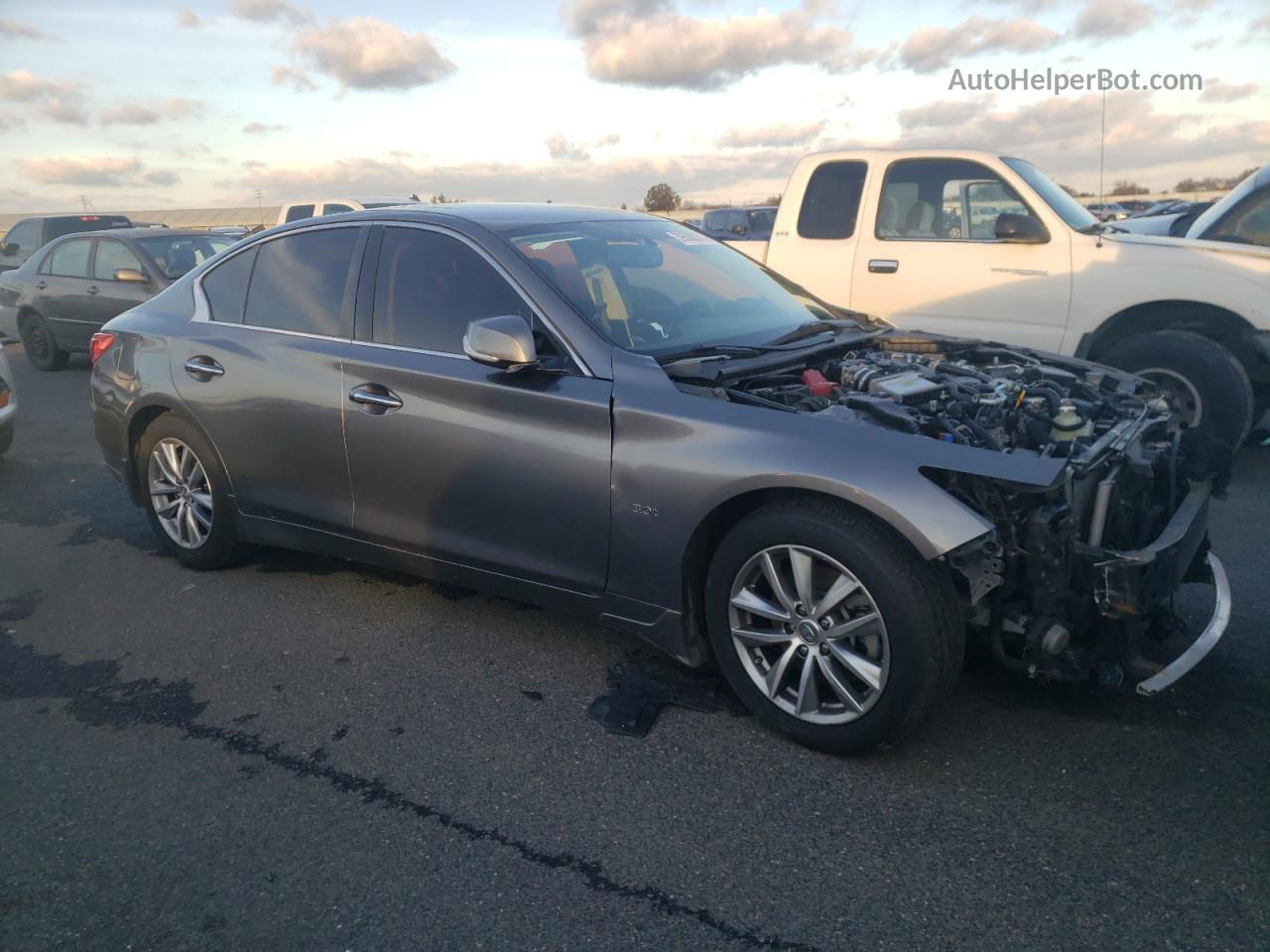 2016 Infiniti Q50 Premium Charcoal vin: JN1EV7AP9GM304428