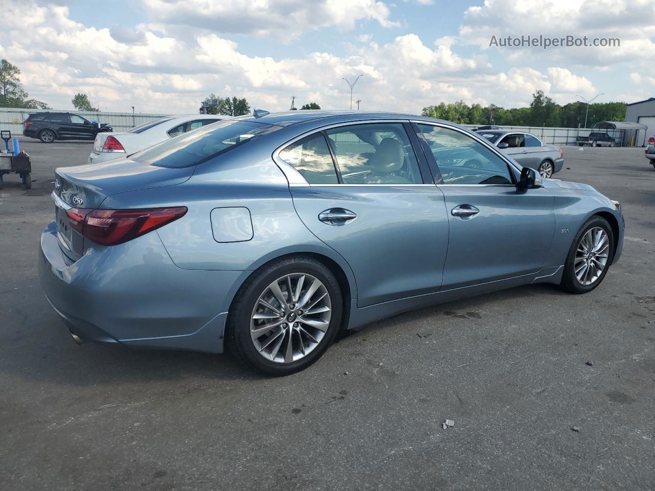 2018 Infiniti Q50 Luxe Blue vin: JN1EV7AP9JM354351