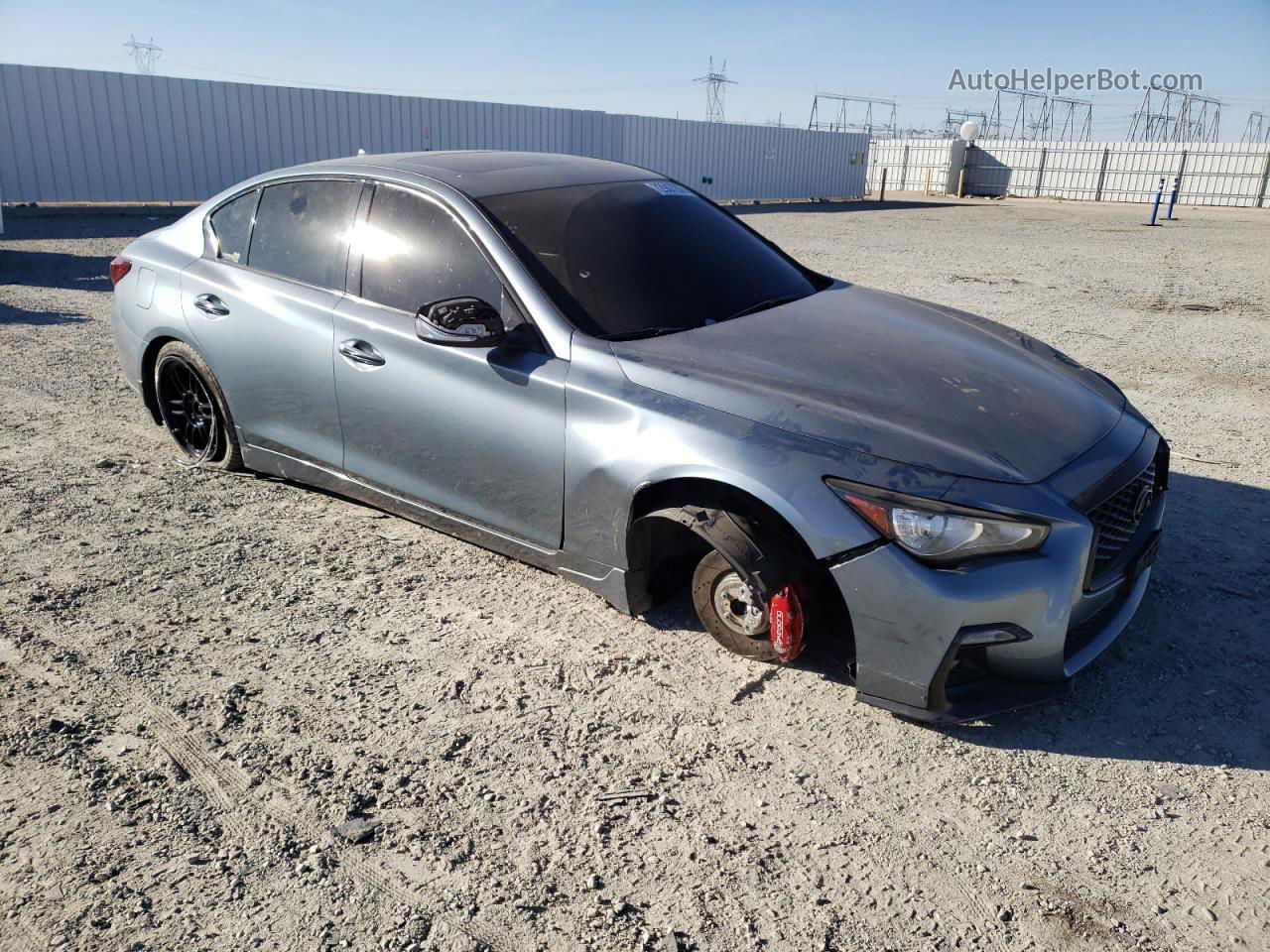 2018 Infiniti Q50 Luxe Синий vin: JN1EV7AP9JM358979