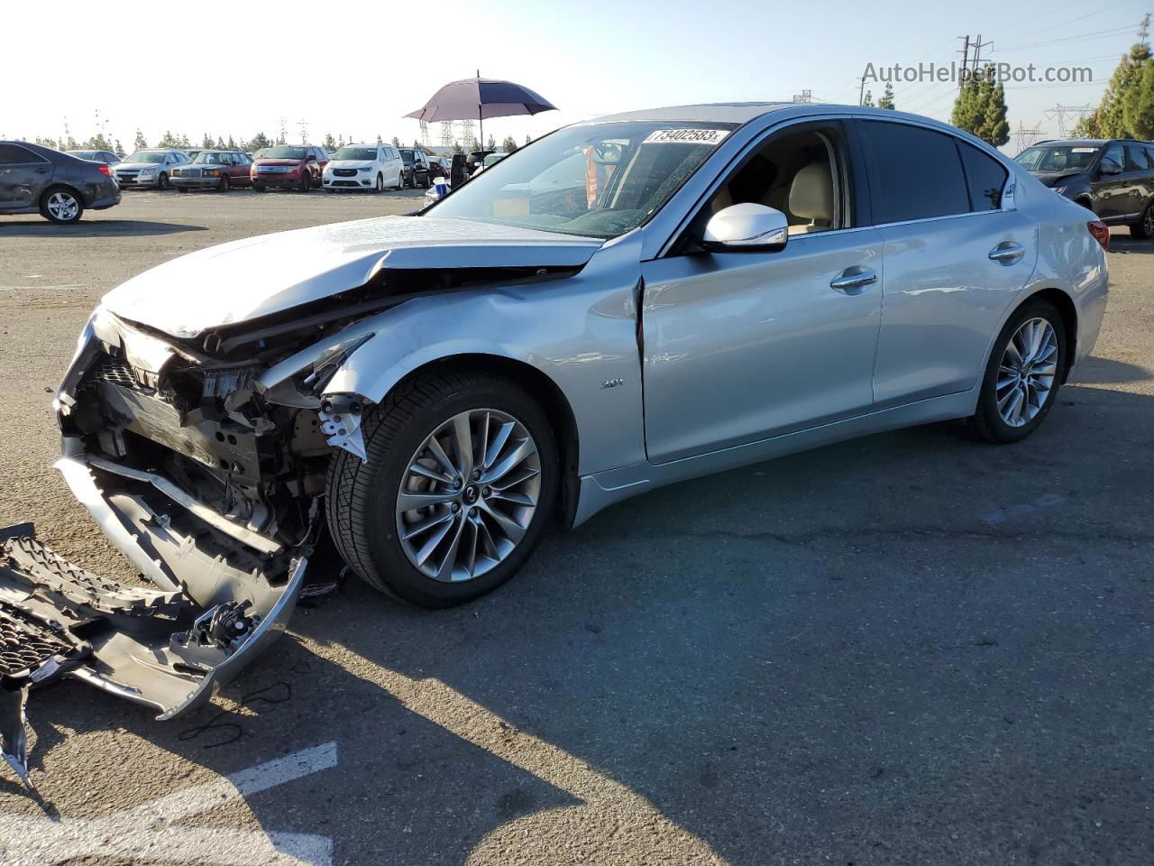 2019 Infiniti Q50 Luxe Silver vin: JN1EV7AP9KM510406