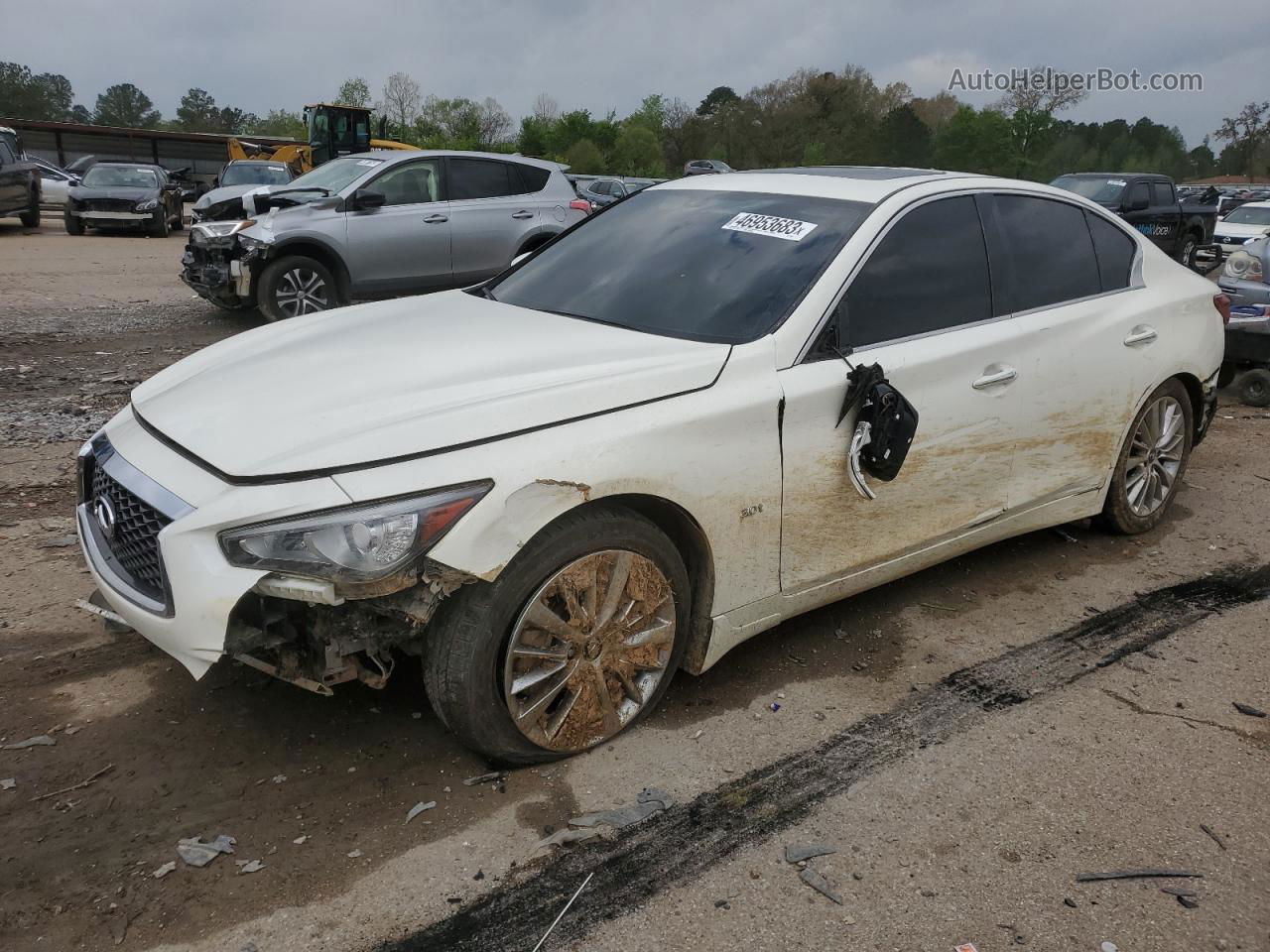 2019 Infiniti Q50 Luxe White vin: JN1EV7AP9KM513077