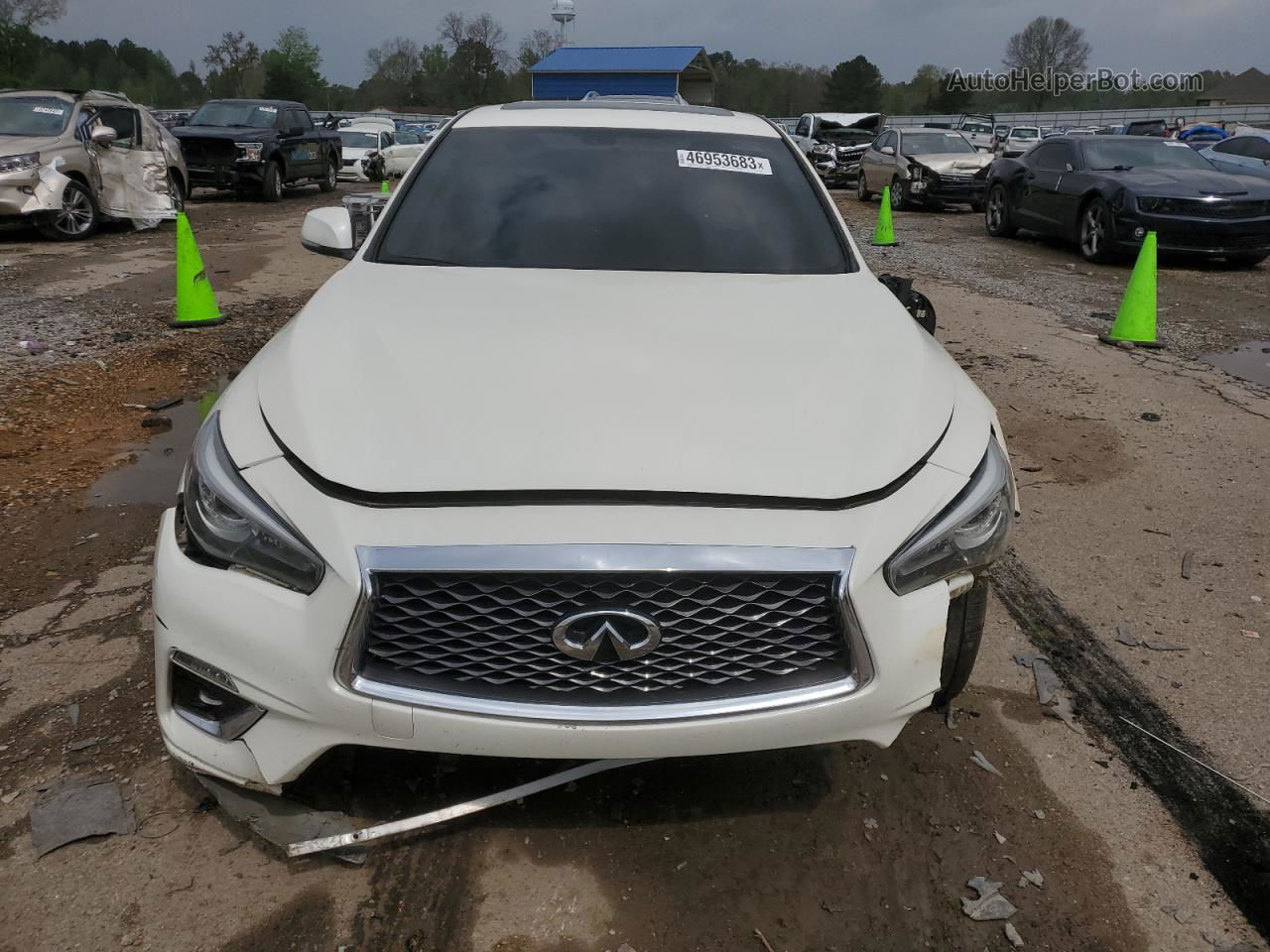 2019 Infiniti Q50 Luxe White vin: JN1EV7AP9KM513077