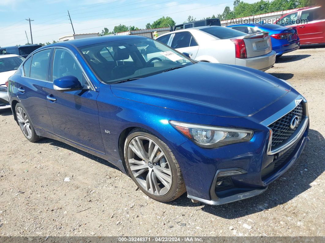 2019 Infiniti Q50 3.0t Sport Blue vin: JN1EV7AP9KM515217