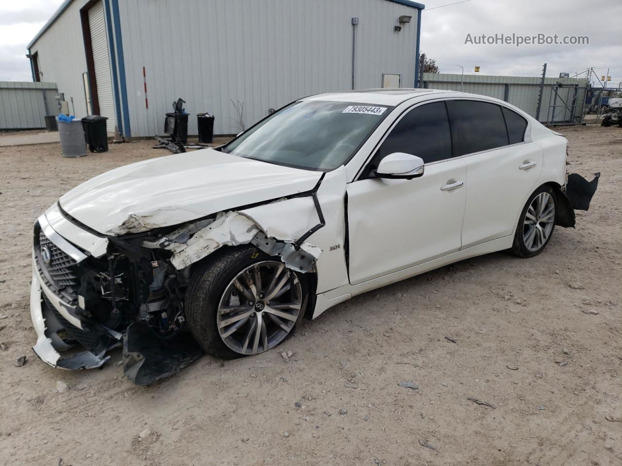 2019 Infiniti Q50 Luxe White vin: JN1EV7AP9KM540800