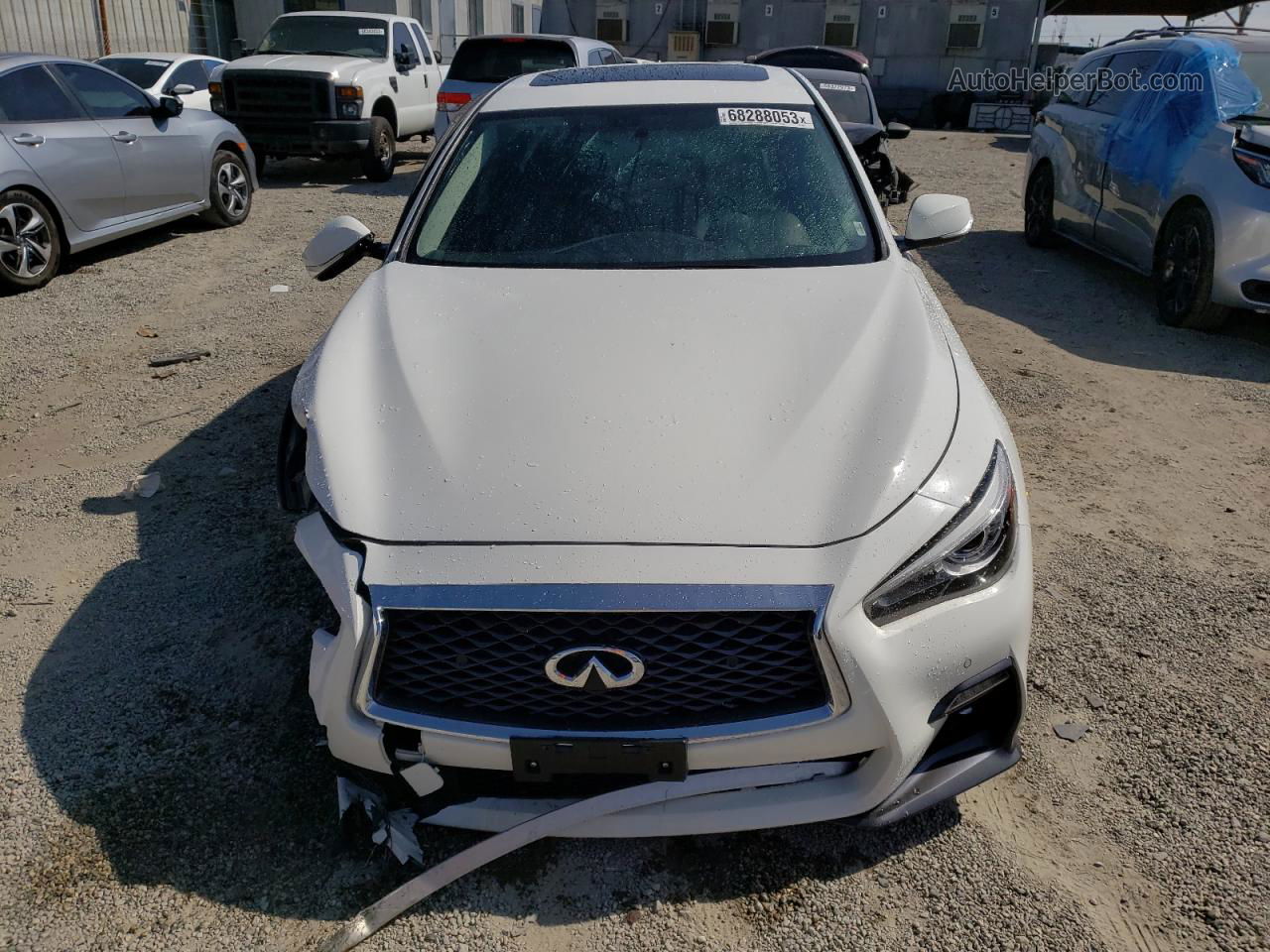 2019 Infiniti Q50 Luxe Белый vin: JN1EV7AP9KM541011