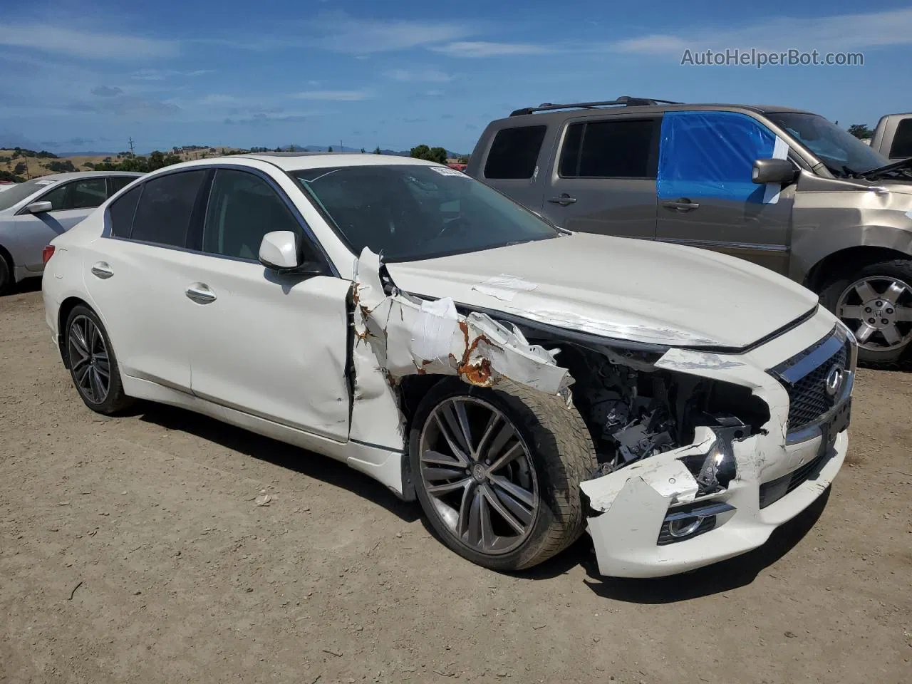 2016 Infiniti Q50 Premium White vin: JN1EV7APXGM301148