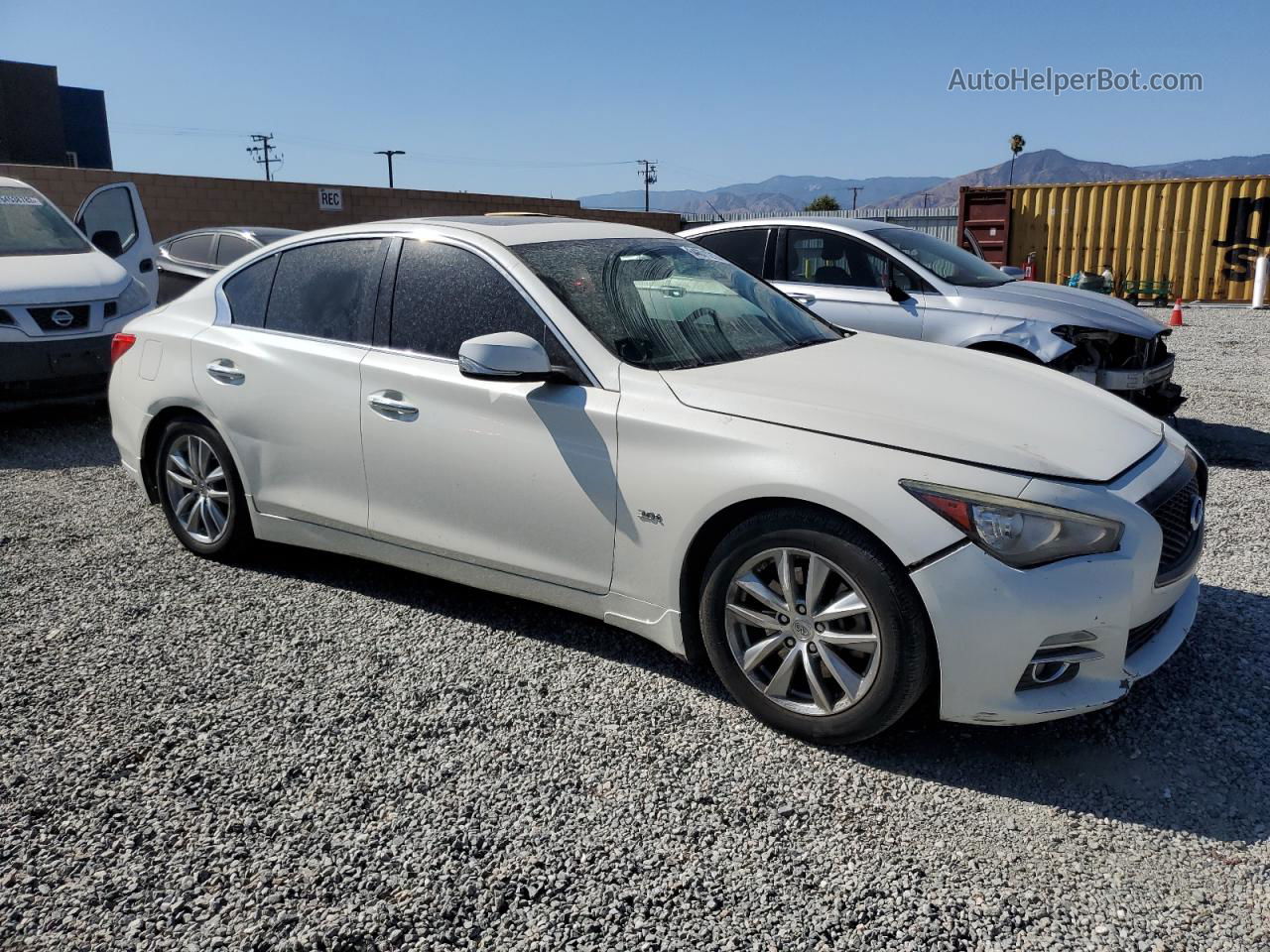 2016 Infiniti Q50 Premium White vin: JN1EV7APXGM305846