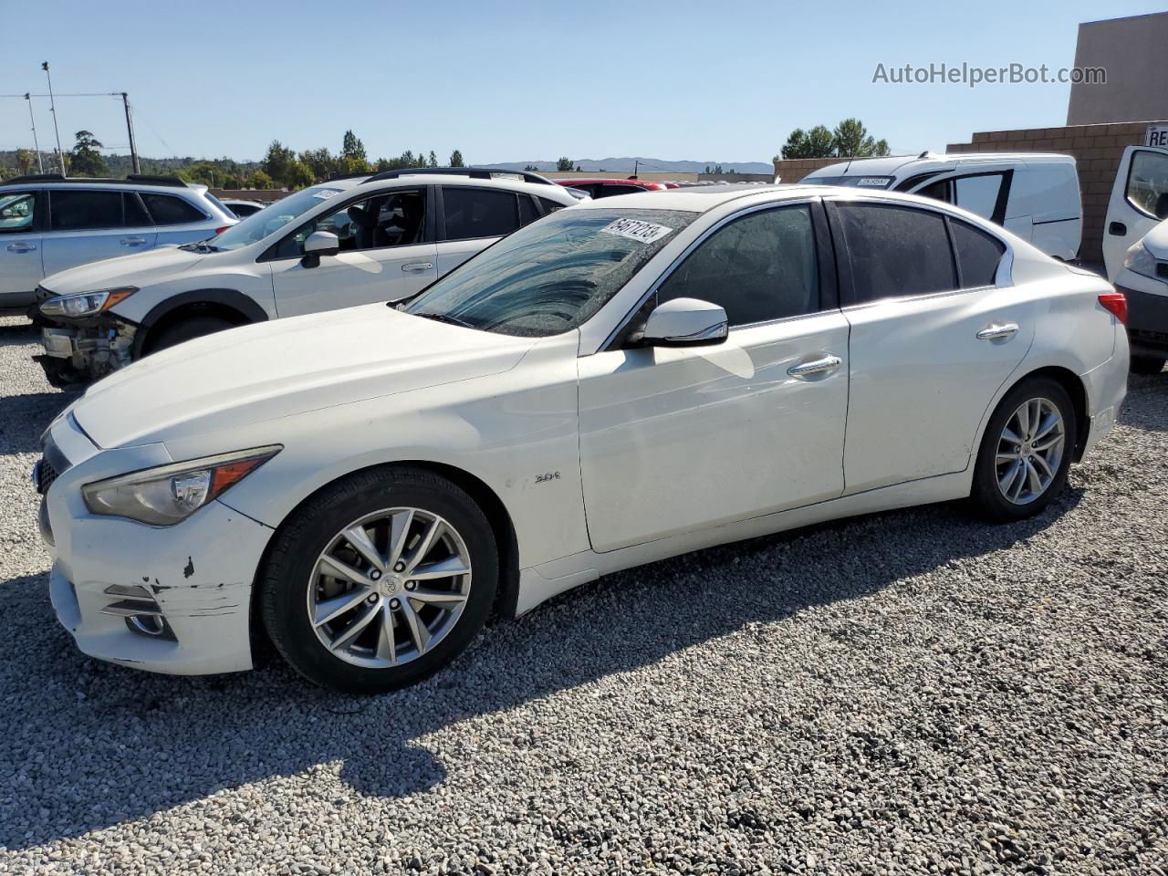 2016 Infiniti Q50 Premium White vin: JN1EV7APXGM305846