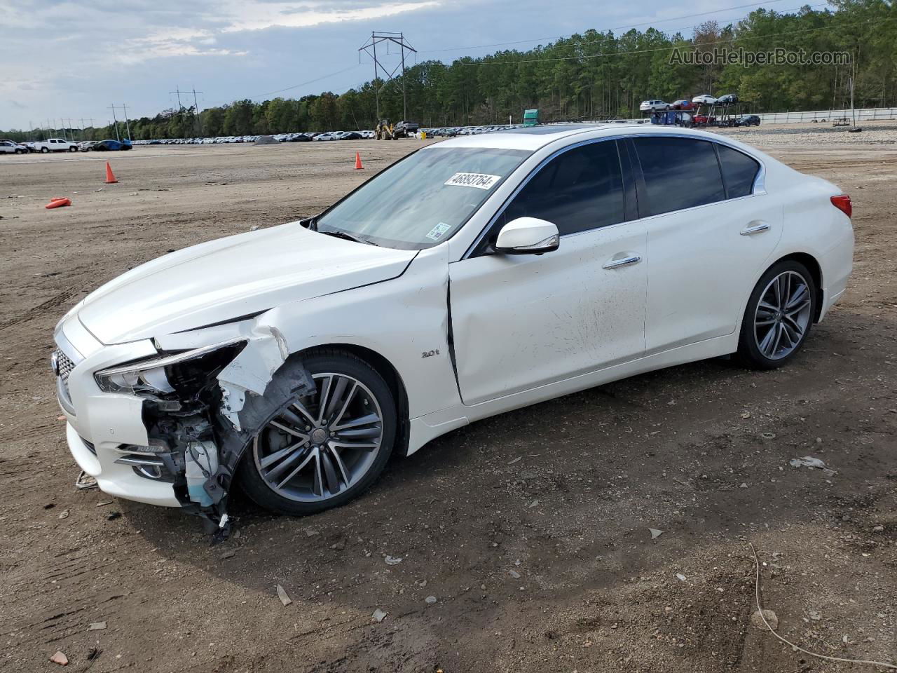 2016 Infiniti Q50 Premium White vin: JN1EV7APXGM306334