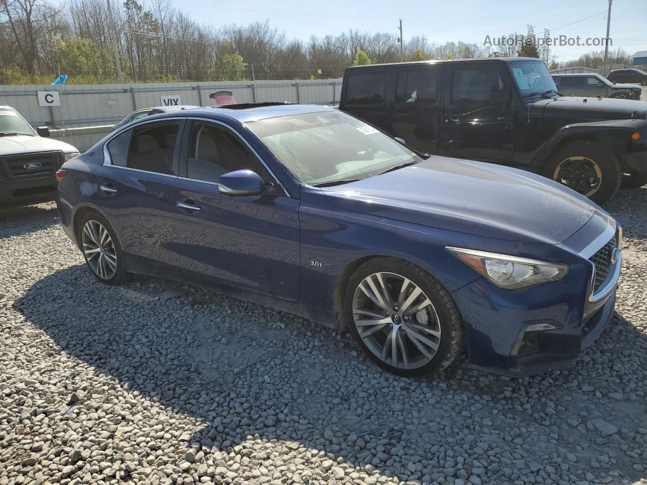 2018 Infiniti Q50 Luxe Blue vin: JN1EV7APXJM350809