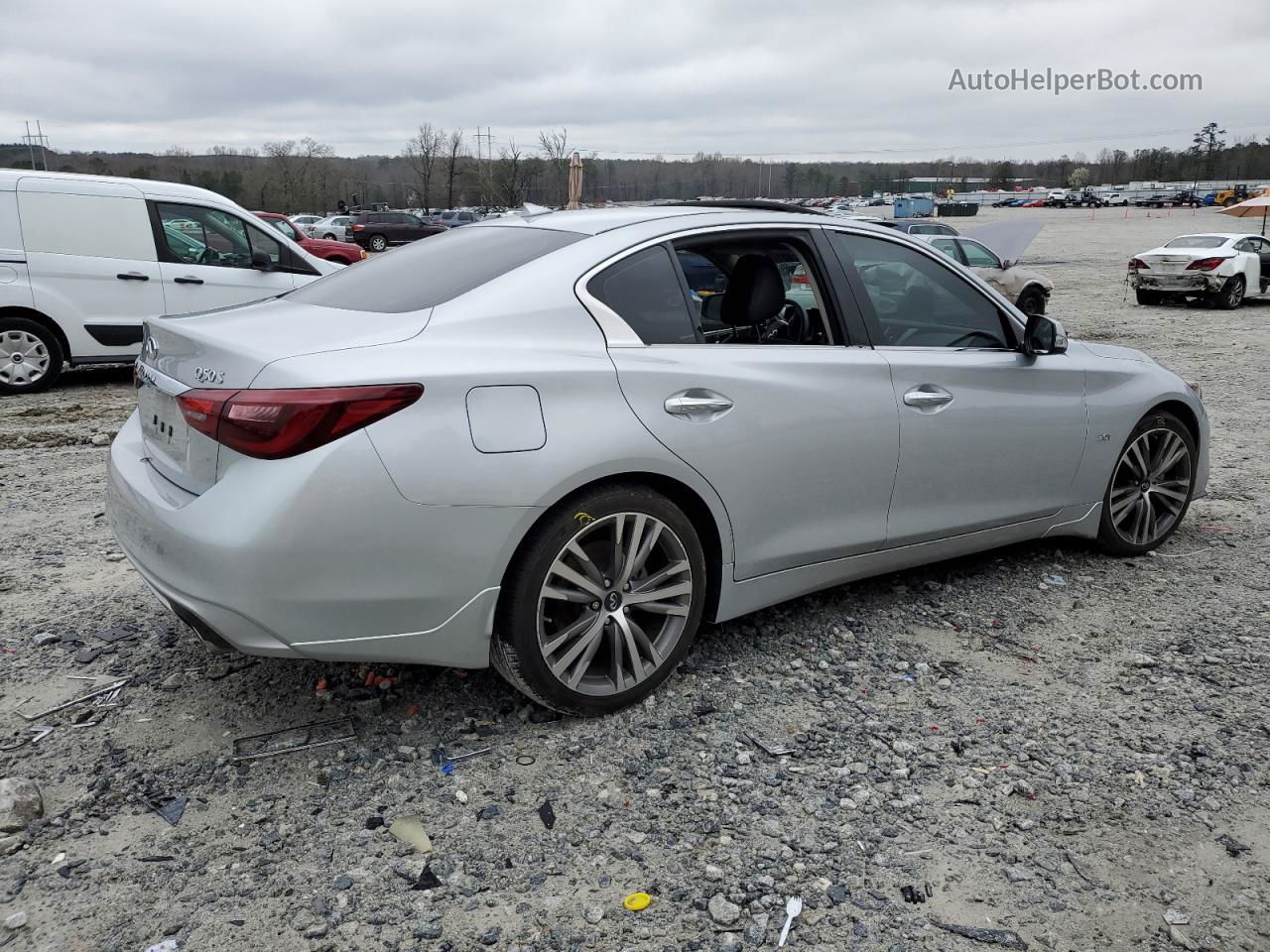 2018 Infiniti Q50 Luxe Silver vin: JN1EV7APXJM355363