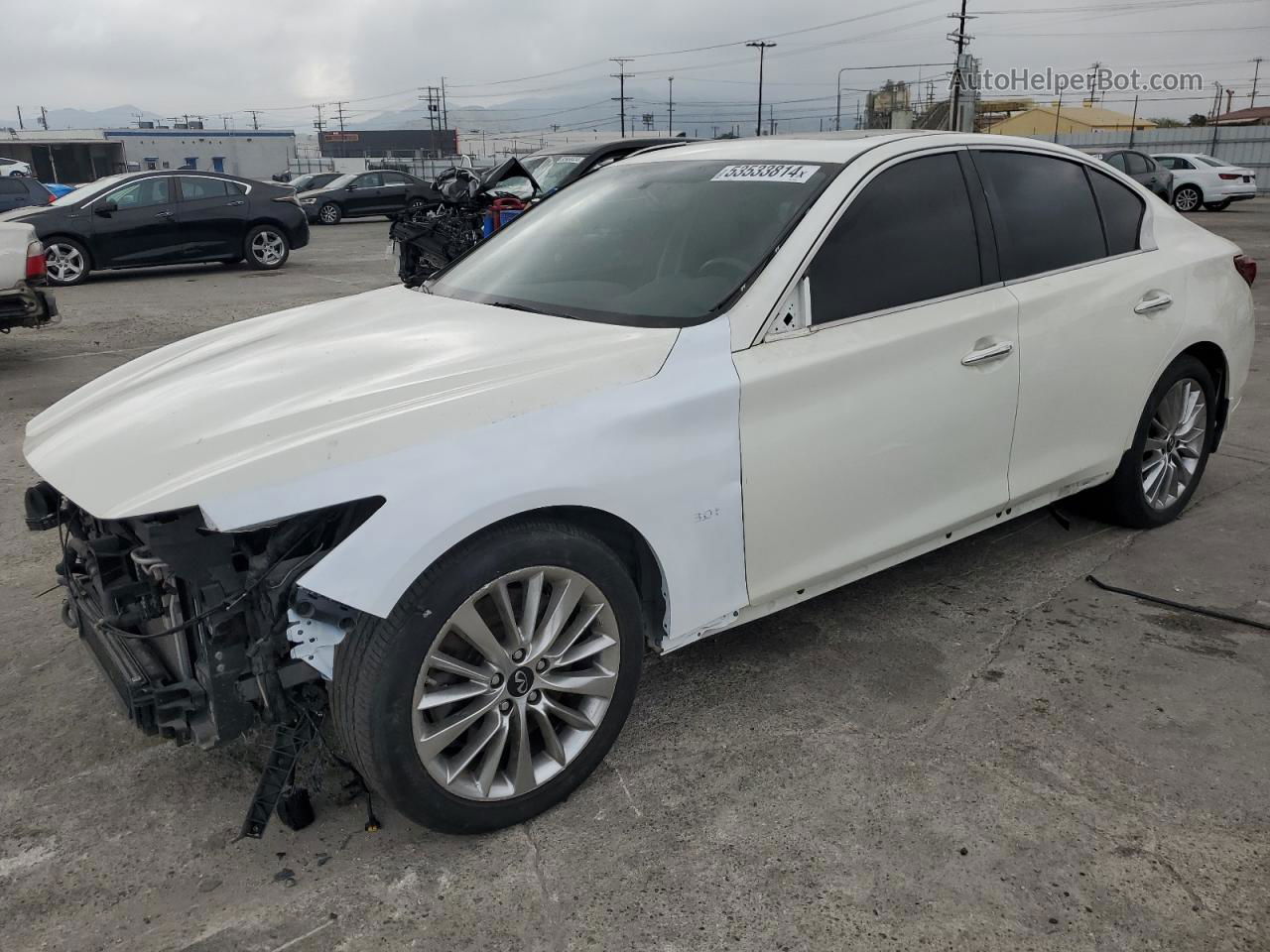 2018 Infiniti Q50 Luxe White vin: JN1EV7APXJM359901